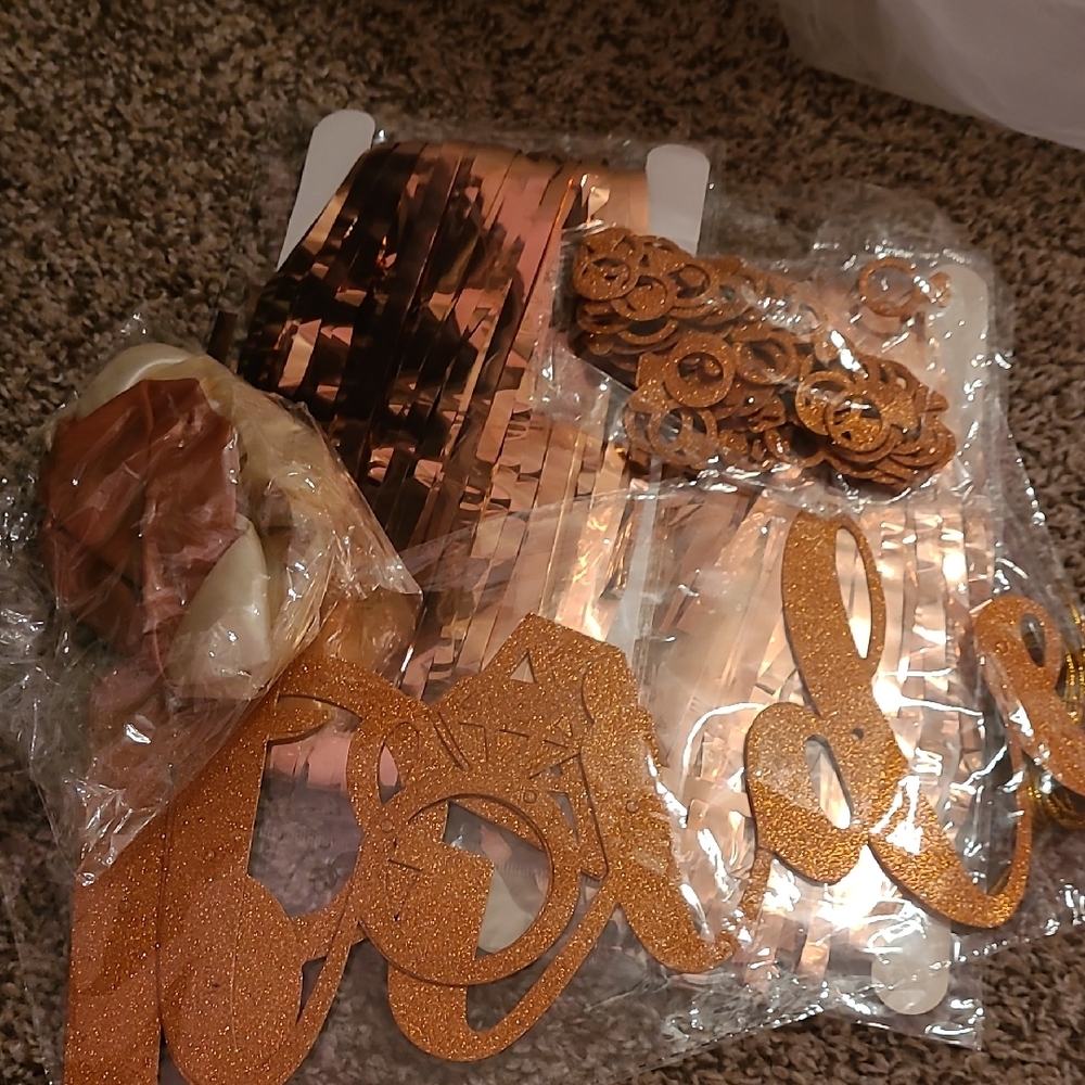 Rose Gold Party Decorations Set